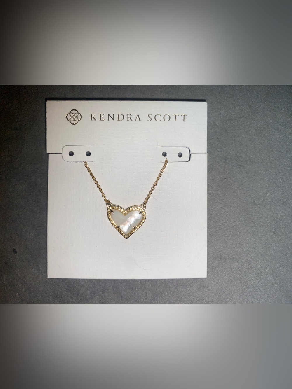 Kendra Scott Gold Ari Heart Necklace with Mother-of-Pearl $75